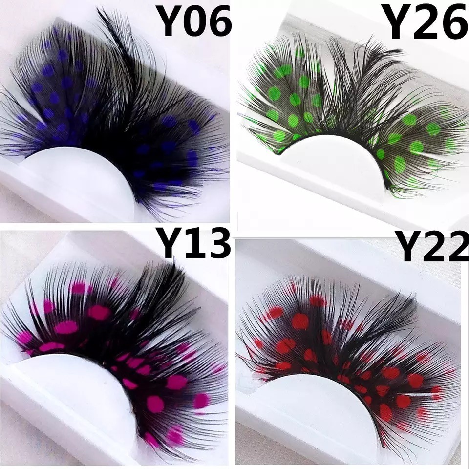 Natural colorful false eyelashes party nightclub makeup eyeLash halloween Xmas show masquerade