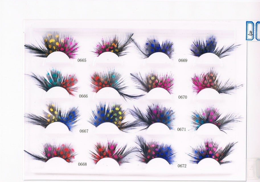 High quality new fashion hand made type feather false eyelash halloween cosplay fake eyelash