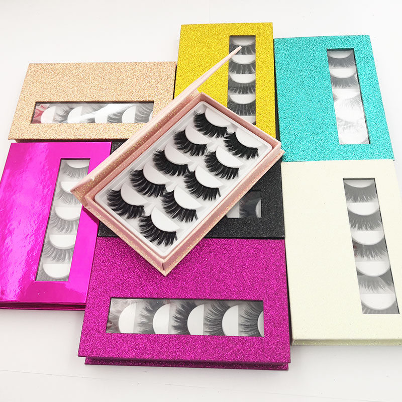 Cluster oem faux mink lashes case custom empty eyelash box