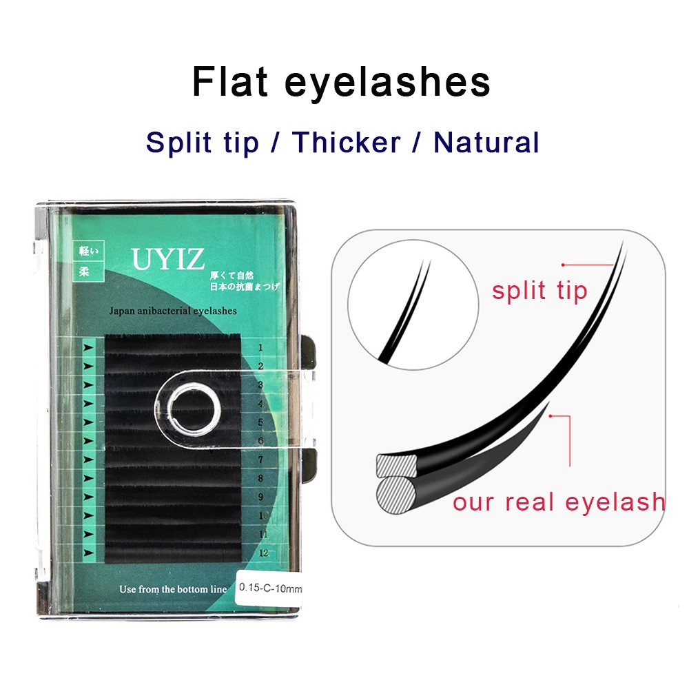 Flat eyelash extensions vendors split tips lashes