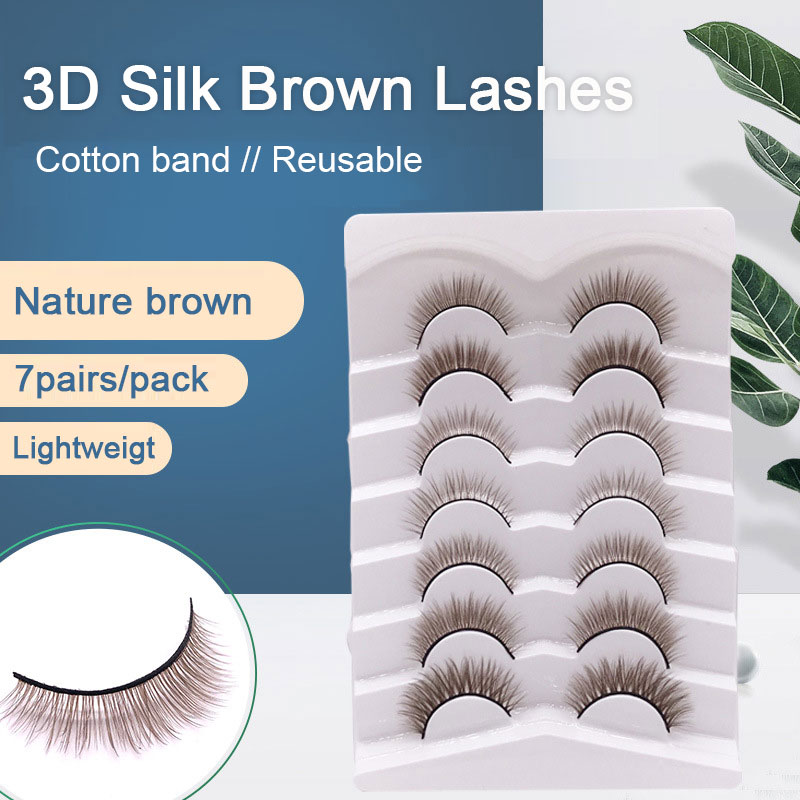 0.05 Lightweight fluffy 100% soft natural brown full strip eyelashes vendor