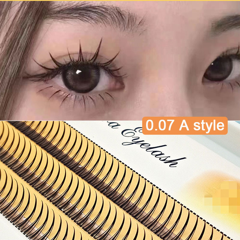 0.07 A style individual eyelash extensions barbie eyes natural lashes