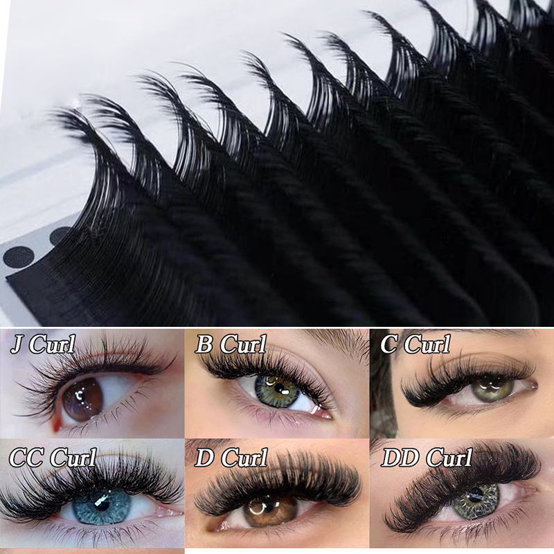 Private Label Premium Silk Lash Extensions 0.03 Eyelash Extensions Variety Trays