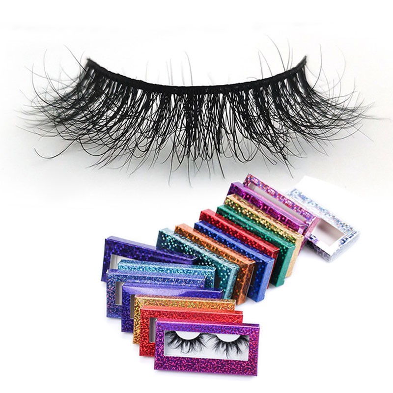 3D Mink Lahes Wholesale Custom Eyelash Packaging Private Label Wispy Natural 3D Mink Eyelashes
